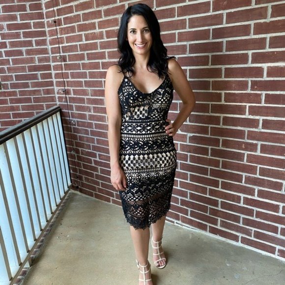 Black Lace Cocktail Dress - Picture 7 of 11